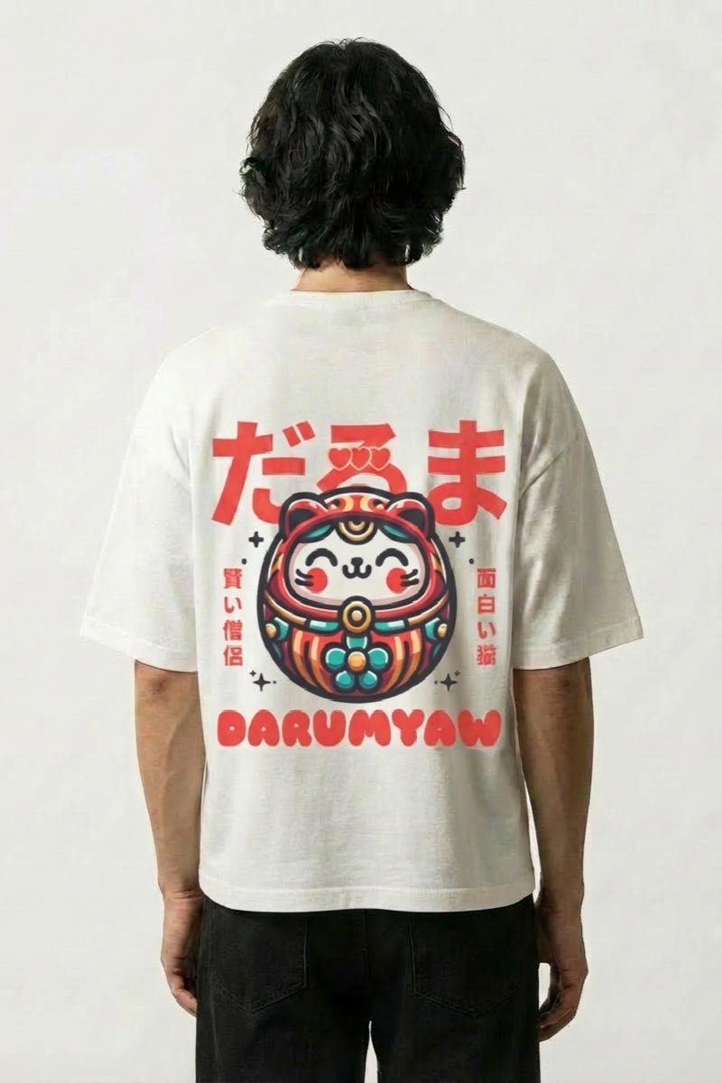 Daruma T-Shirt, Lucky Doll Oversized Tee | Japan Clothing