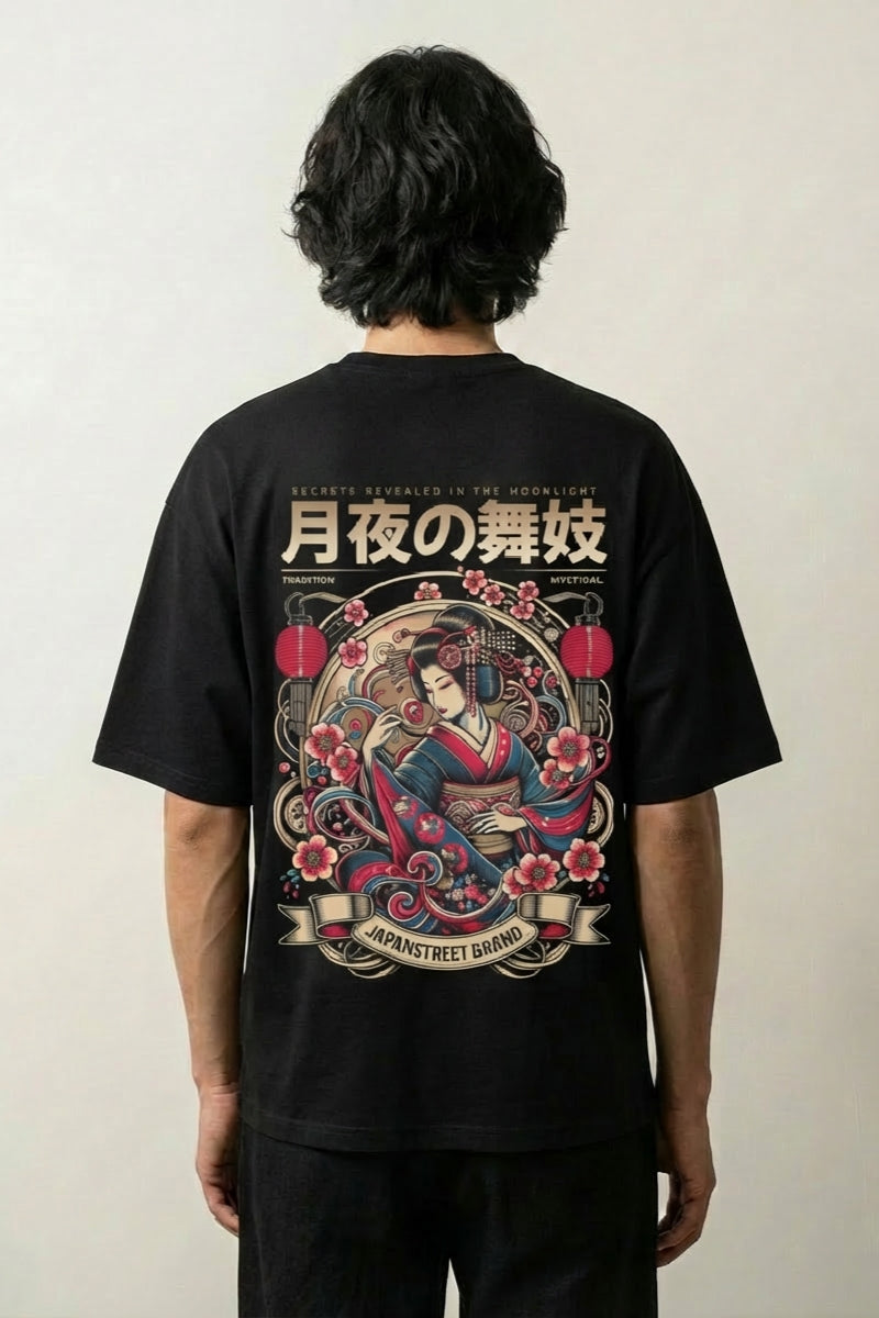 Geisha T-Shirt, Oversized Medallion | Japan Clothing