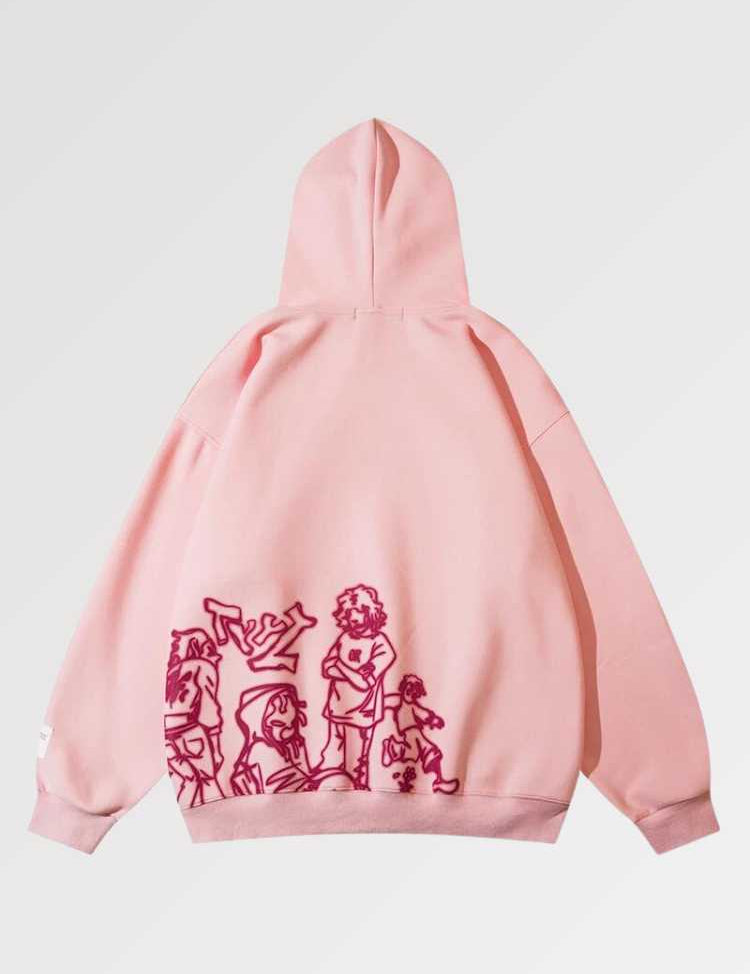 pink hoodie