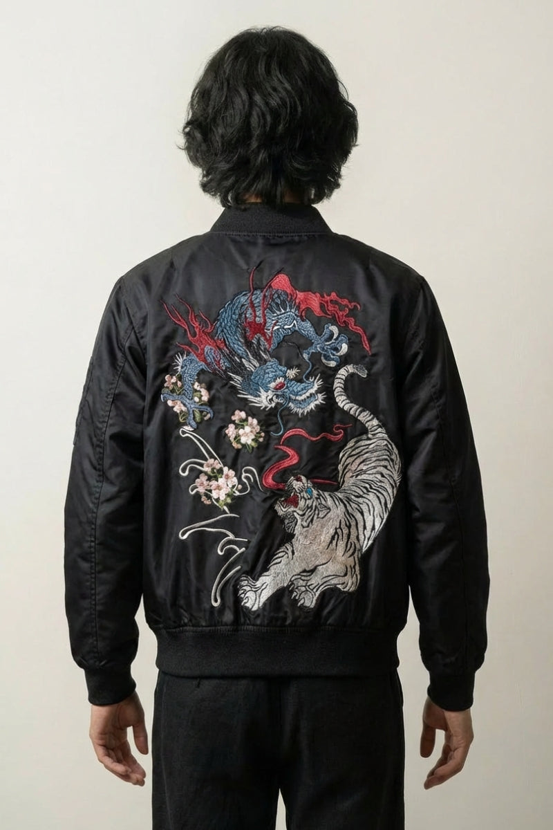 Embroidered Sukajan, Blue Dragon Jacket | Japan Clothing – JAPAN