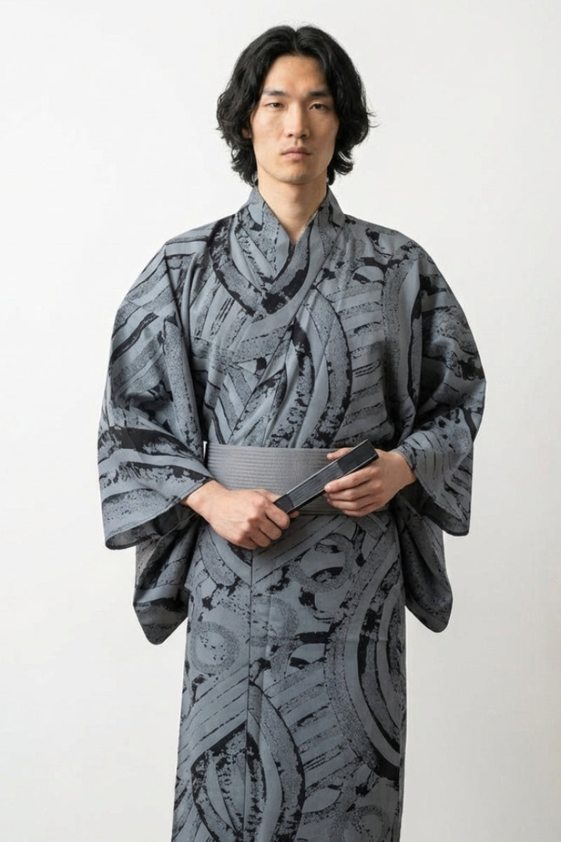 Men's Kimono Suibokuga, Ink-Wash Robe | Japan Clothing – JAPAN