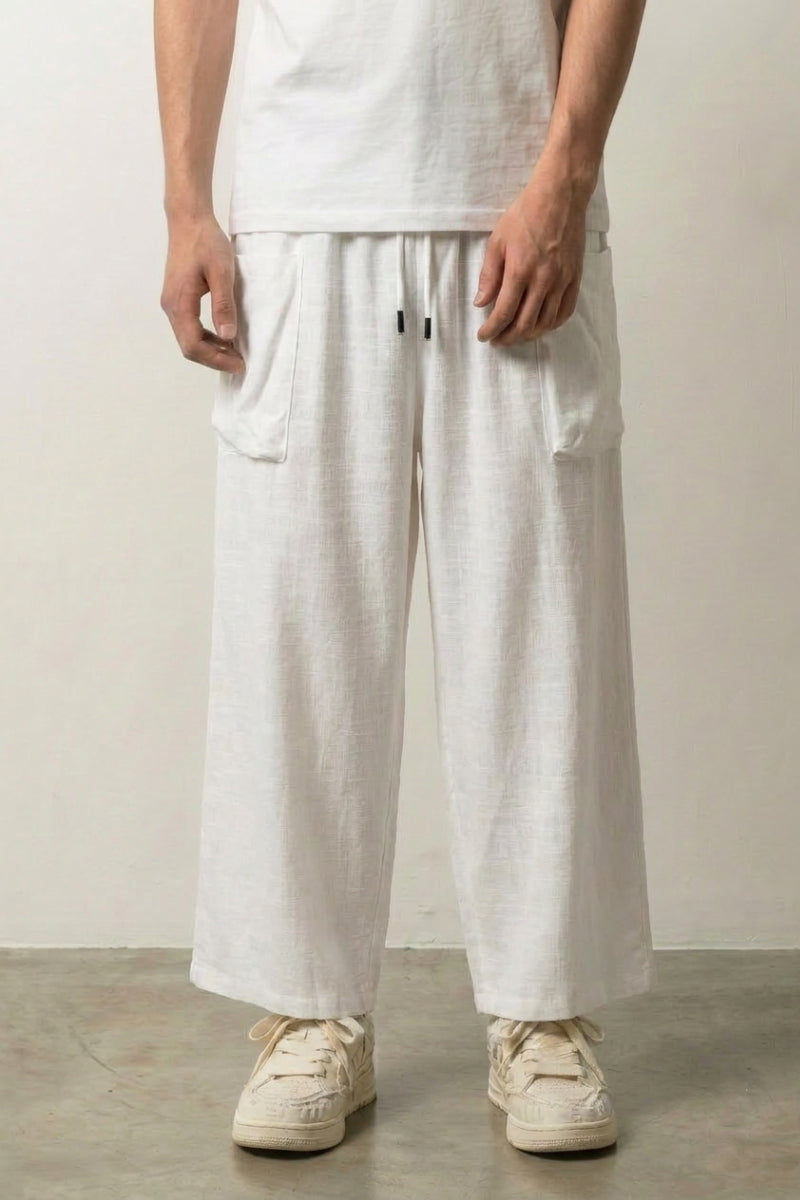Men's White Wide-Leg Hakama 'Shinshiro' | Japan Clothing – JAPAN