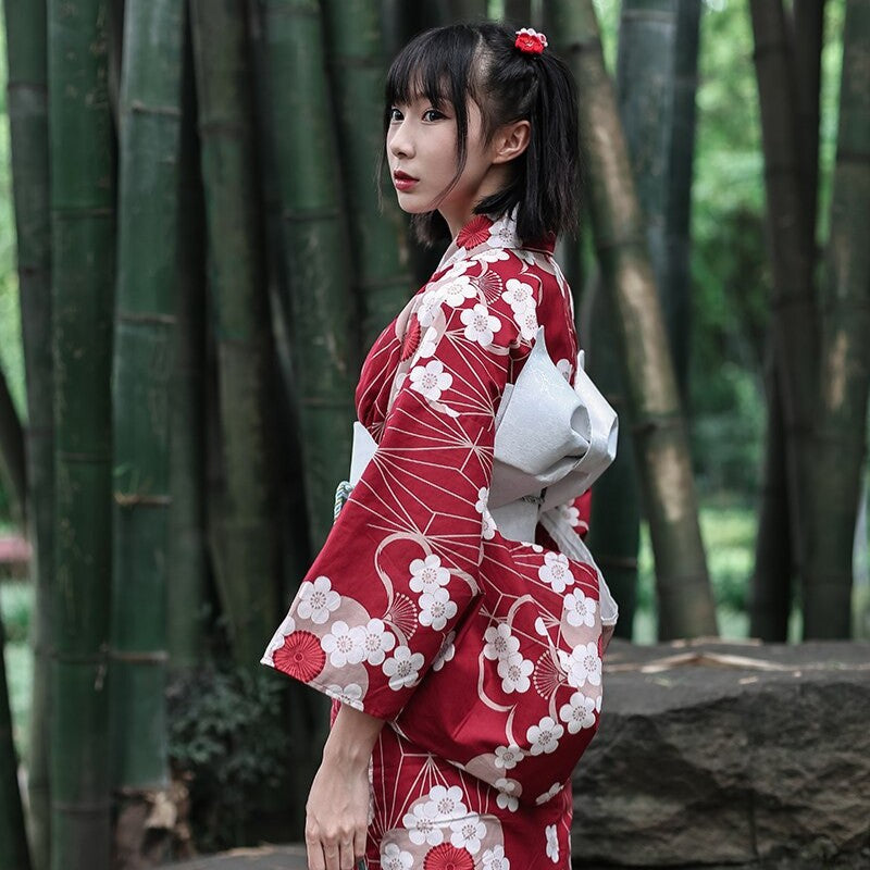 Women's Traditional Kimono with sakura flowers