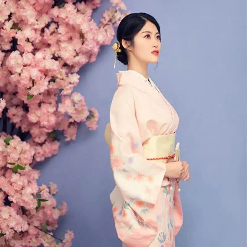Traditional Women's Kimono with sakura prints