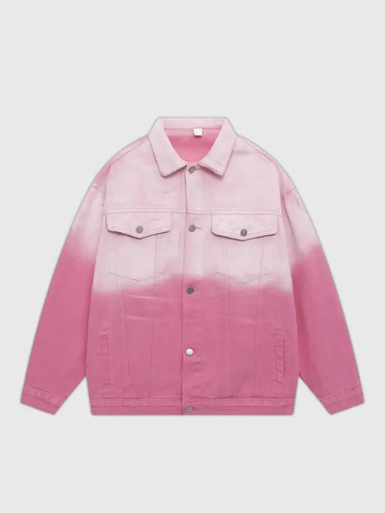 Karl Kani Gradient Denim Shirt Jacket Blue/Pink/White