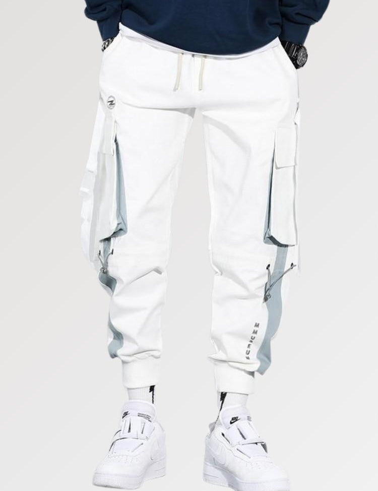 white utility cargo pants