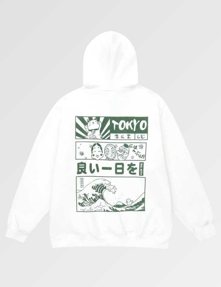 This hoodie with Japanese character is a precursor of the minimalist design