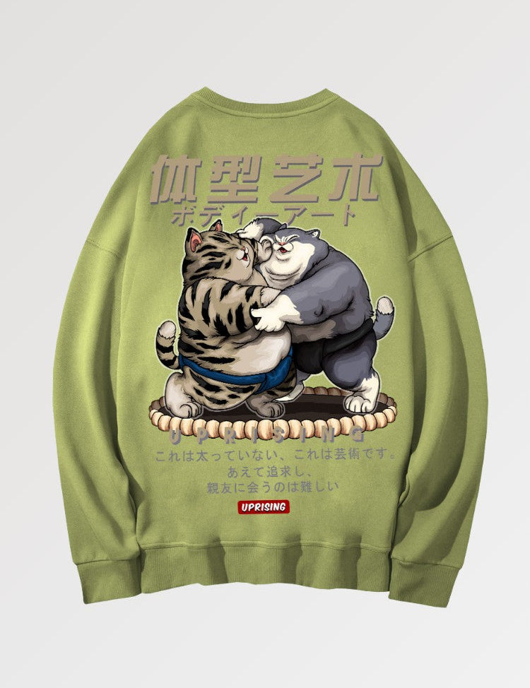 Japanese Printed Sweatshirt 'Hamatesano'