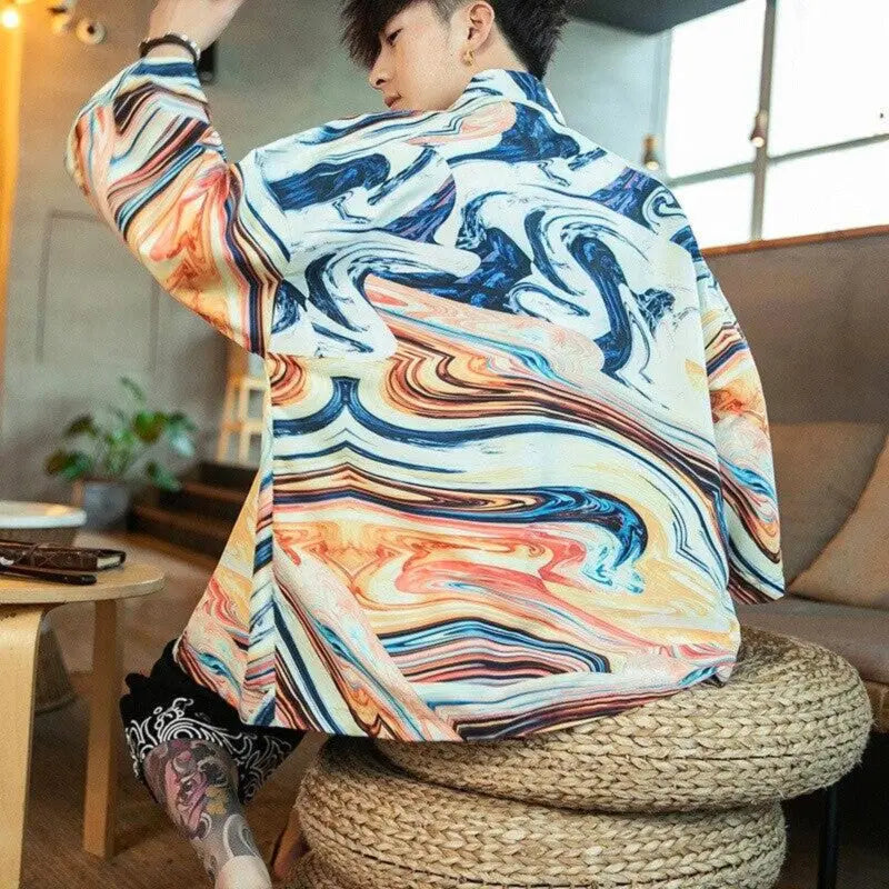 Modern Zip-up Men's Kimono Jacket - ShopperBoard