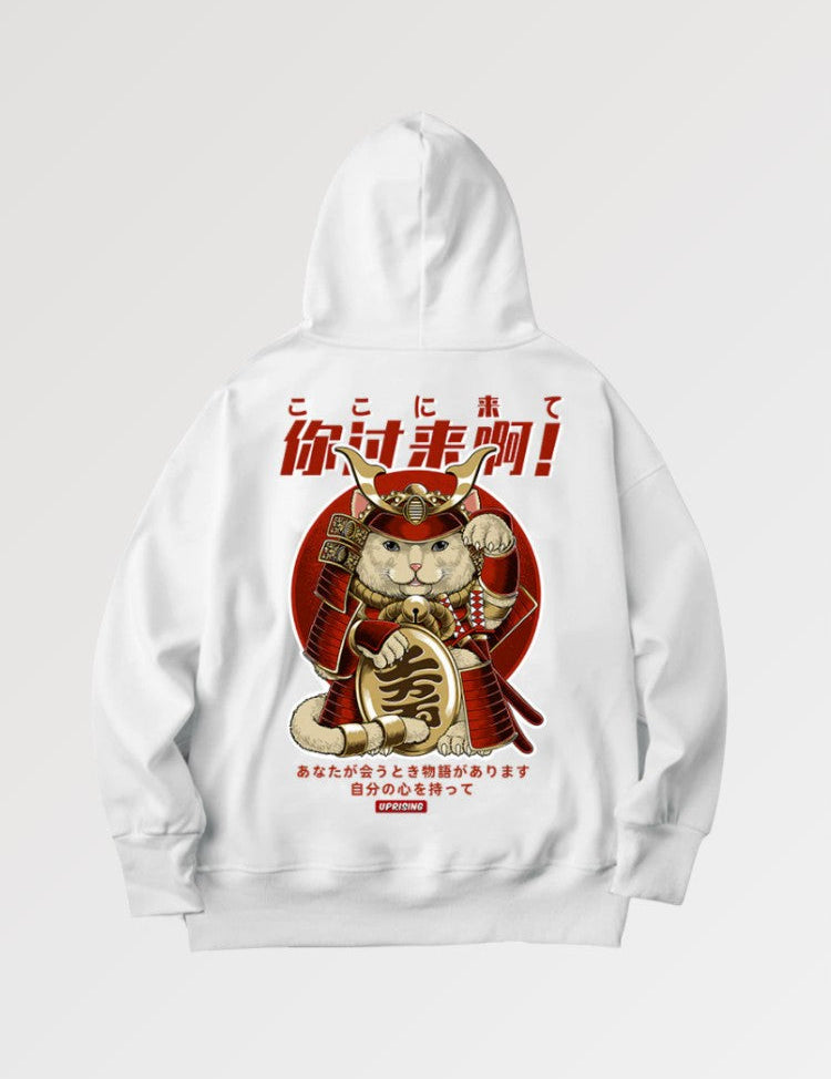 Join this samurai Neko in his quest for adventure with our japanese hoodie