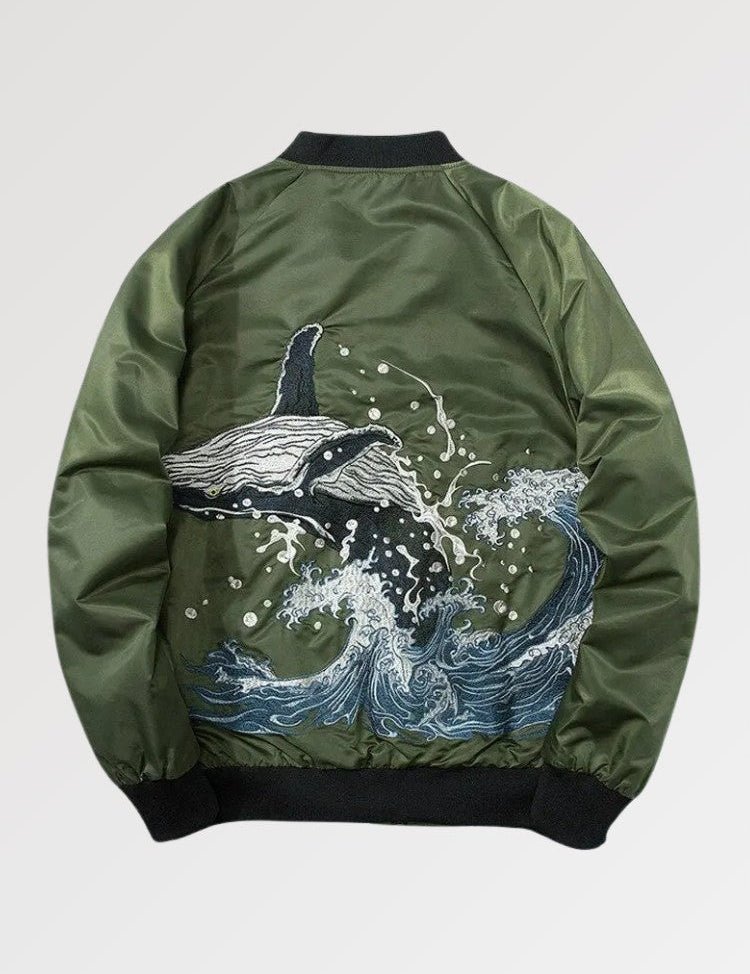 Red Japanese Bomber Jacket 'The Whale'