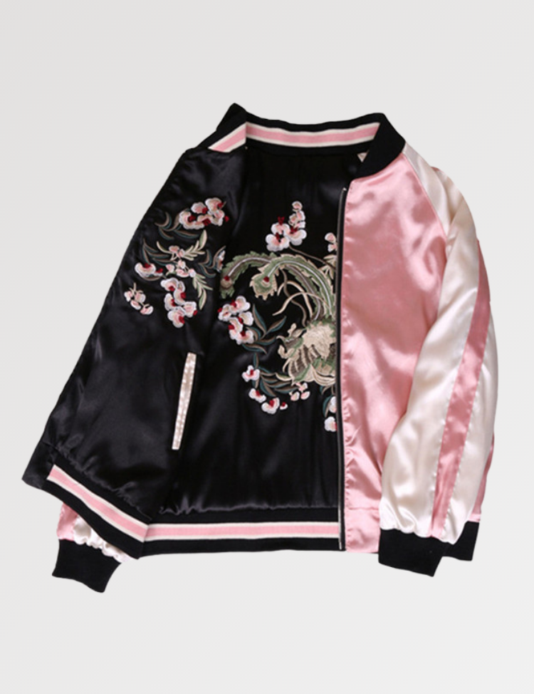 Finalize your outfit of the day with the reversible bomber jacket