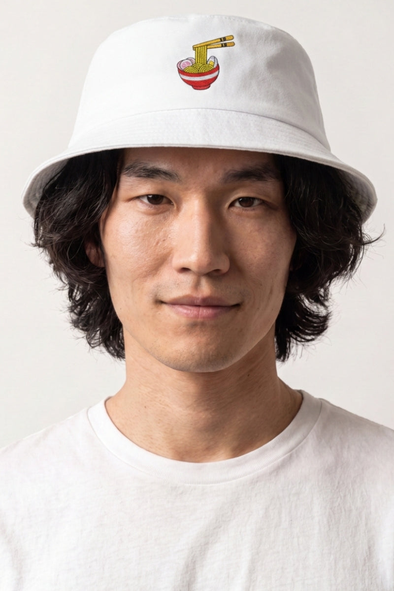 Japanese streetwear hats collection — bucket hats and caps with Japanese-inspired prints and embroidery