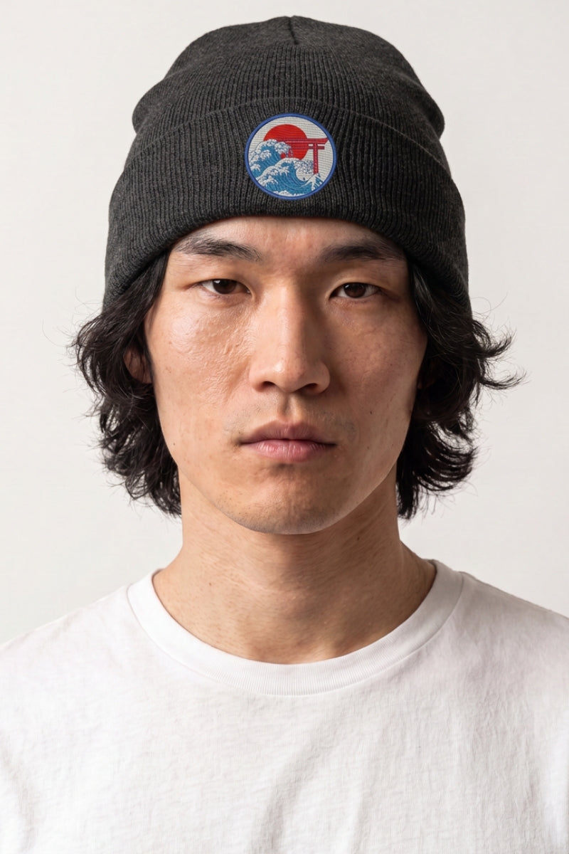 Japanese streetwear beanie collection — knit beanies with Japanese-inspired designs and streetwear style