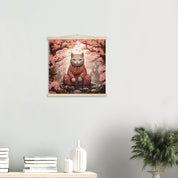 Japanese Sakura Painting 'Maneki-Neko'