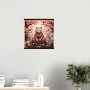 Japanese Sakura Painting 'Maneki-Neko'