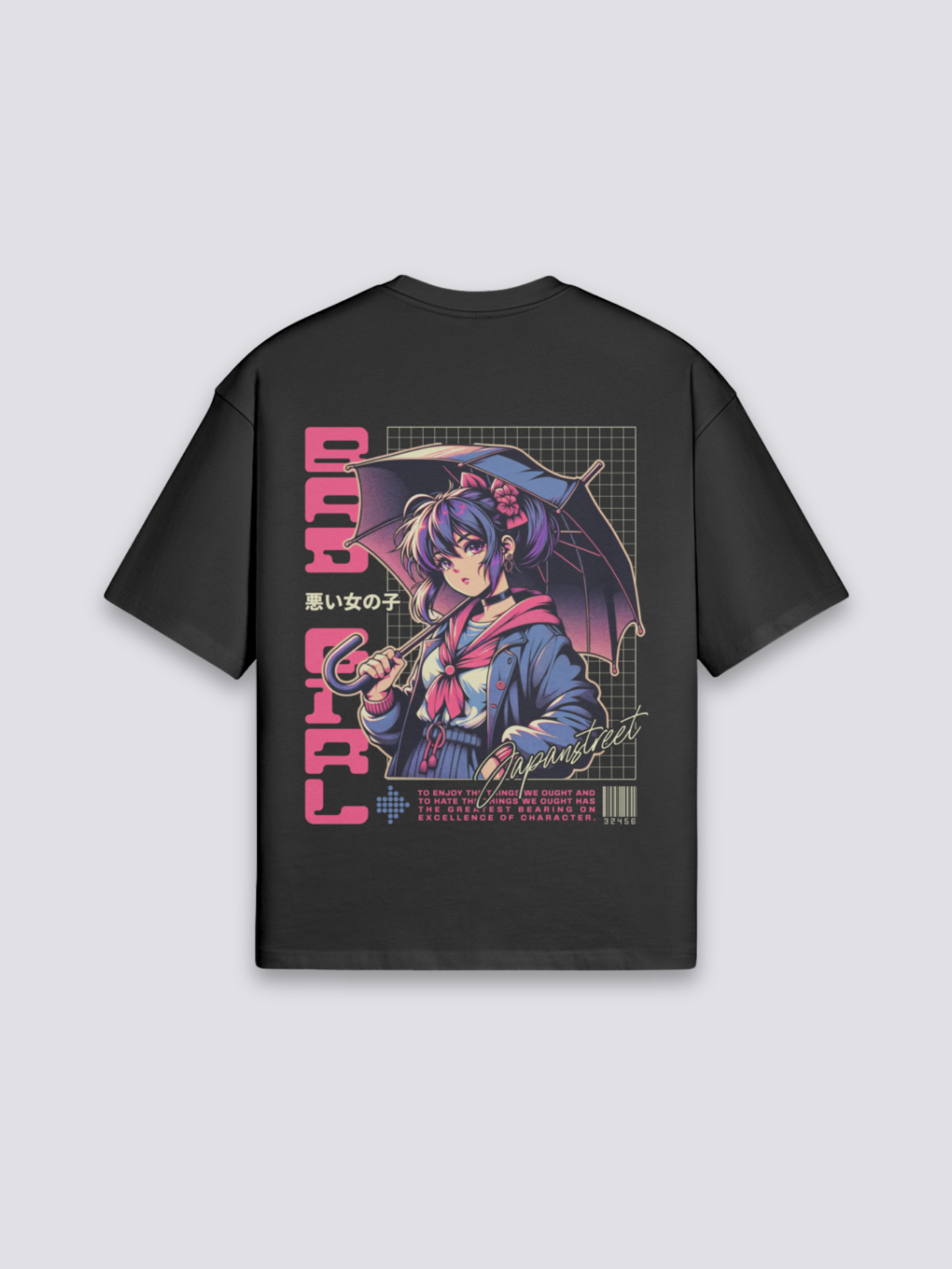 Anime T-Shirt - アニメ — winged Bad Girl heroine back print
