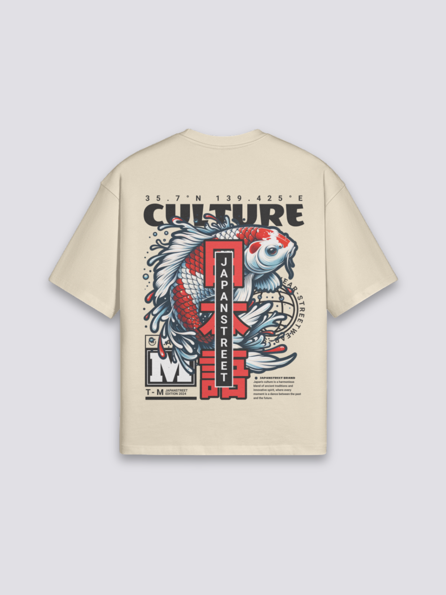 Japanese Cotton T-Shirt - コットン — koi culture graphic (1)