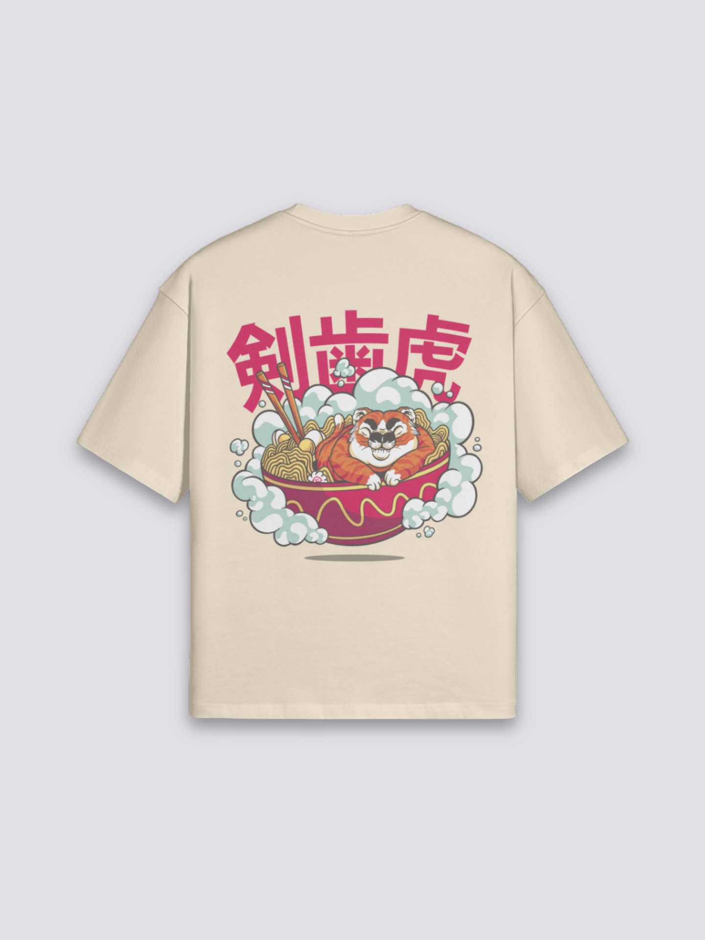 T-Shirt with Japanese Writing - らーめん — tiger ramen graphic (1)