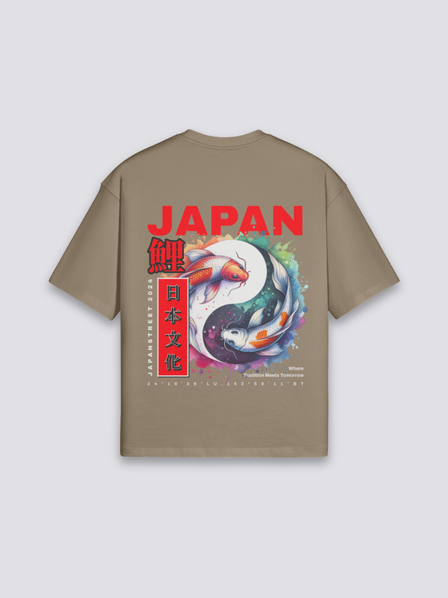 Japanese Fish T-Shirt - カーペ — koi yin-yang graphic (1)