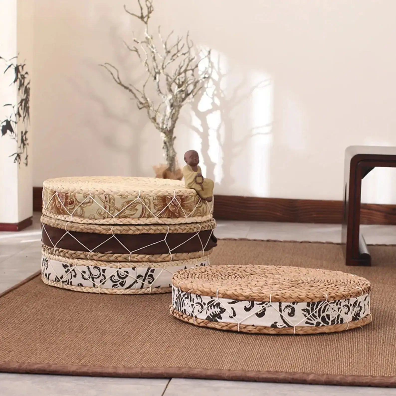 Japanese straw floor cushion 'Anjo' Japanstreet