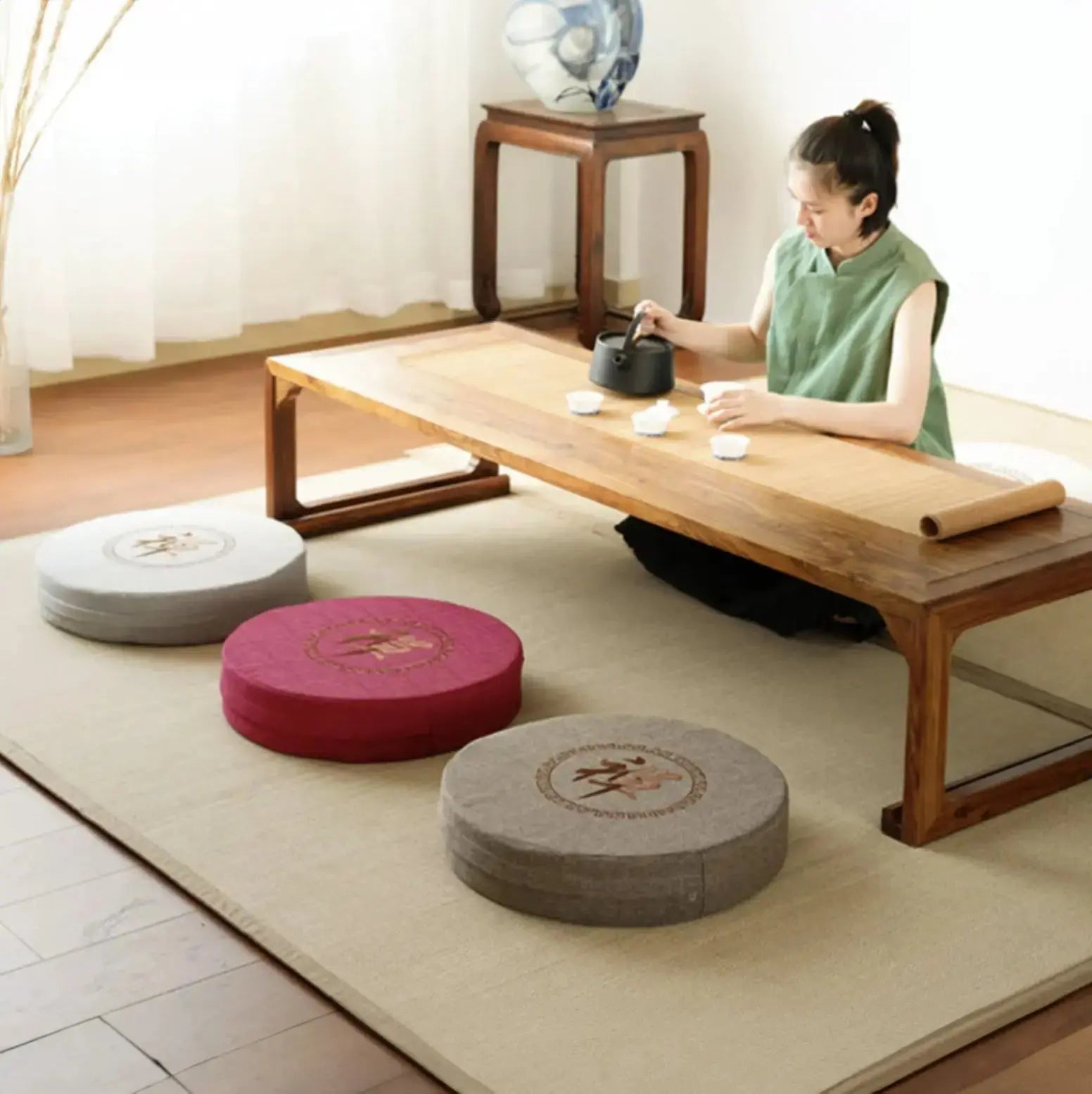Japanese round meditation cushion 'Shusu' Japanstreet