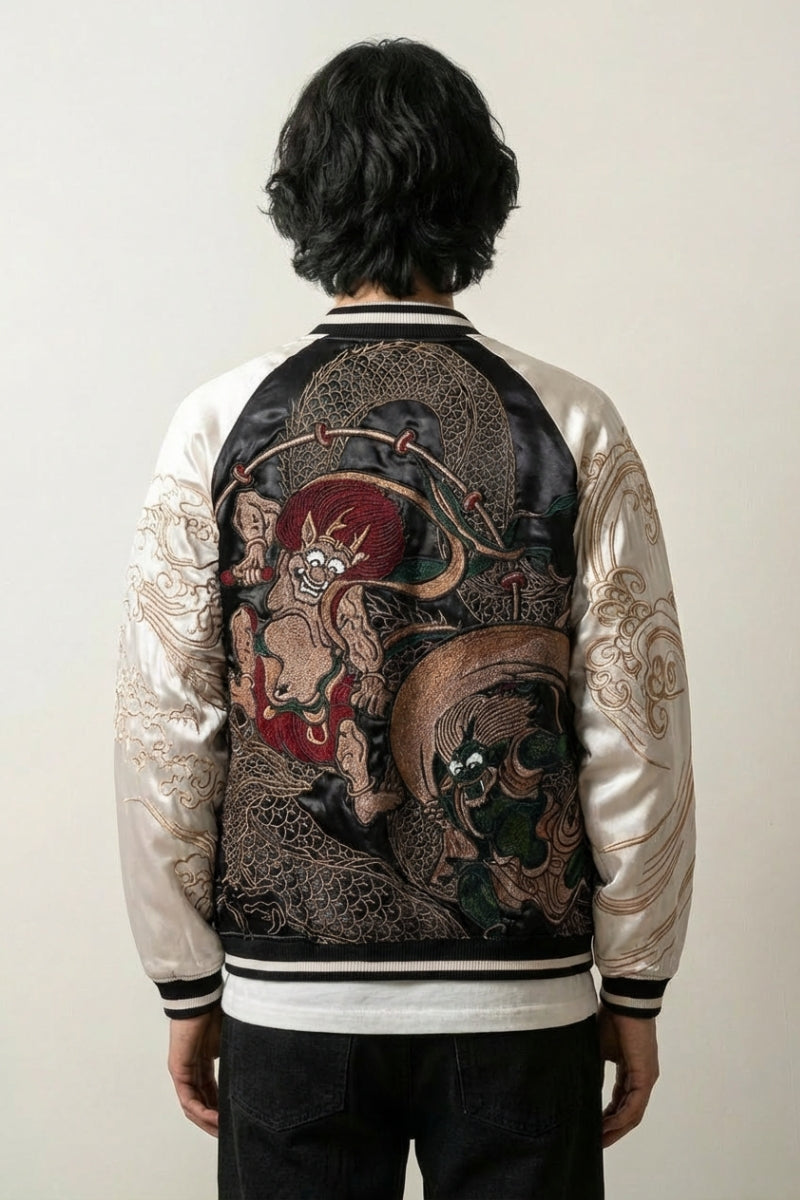 Japanese Yokai Sukajan 'Fujin Raijin'