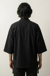Black Men's Kimono 'Yuudai' — The black kimono that keeps everything down to the essentials