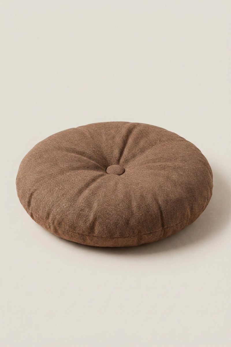 Round monochrome Japanese cushion 'Kadoma'