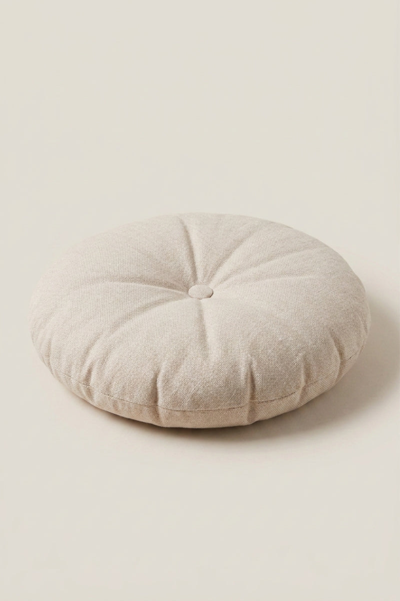 Round monochrome Japanese cushion 'Kadoma'