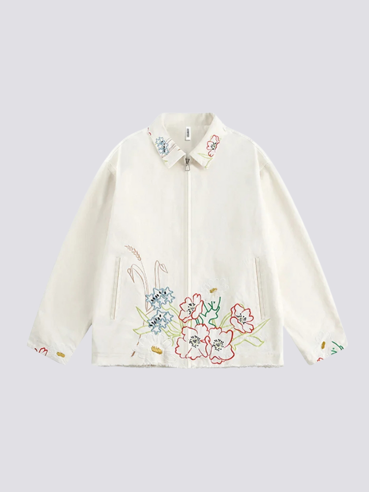 White Embroidered Jacket - ホワイト