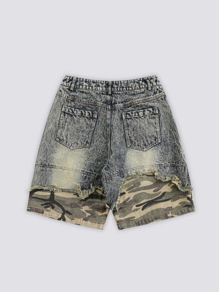 Camo Denim Shorts - カモ
