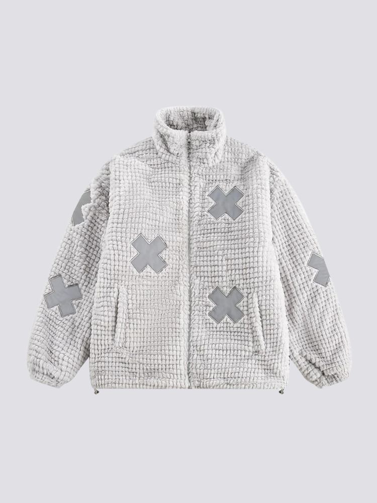 Patterned Fleece Jacket - クロス