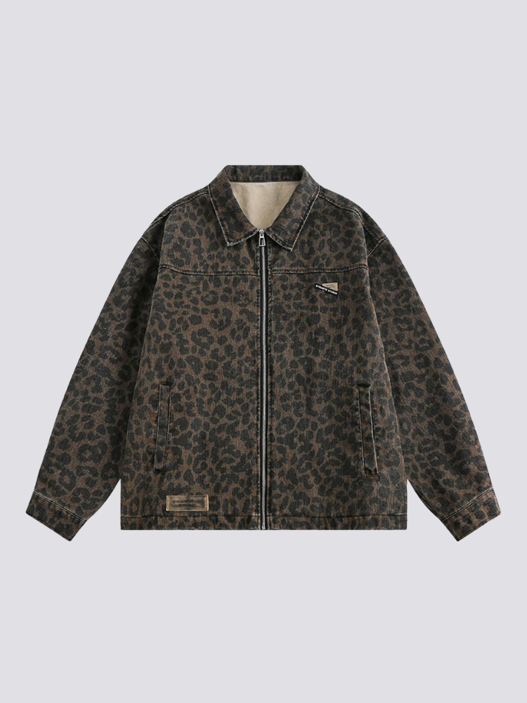 Leopard Denim Jacket - レオパード
