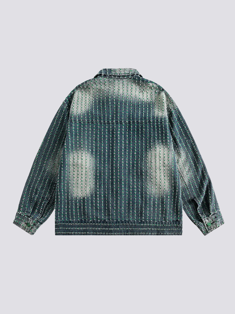 Back view of striped for men