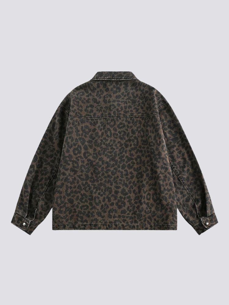 Leopard Denim Jacket - レオパード