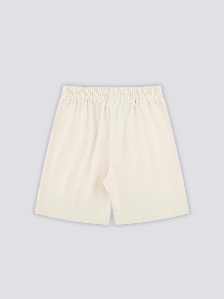 White Cotton Shorts - コットン