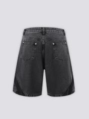 Two-Tone Denim Shorts - ツートン