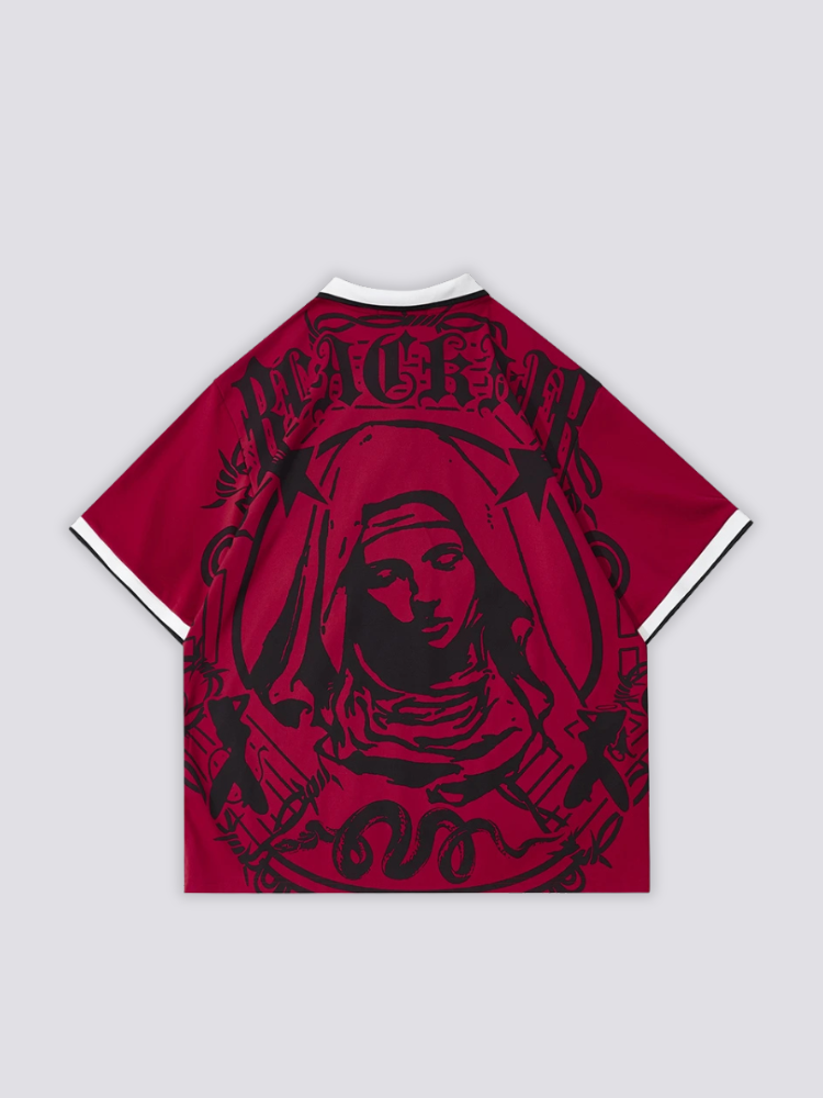 Detail view of Japanese garment - Graphic Polo Shirt - 々