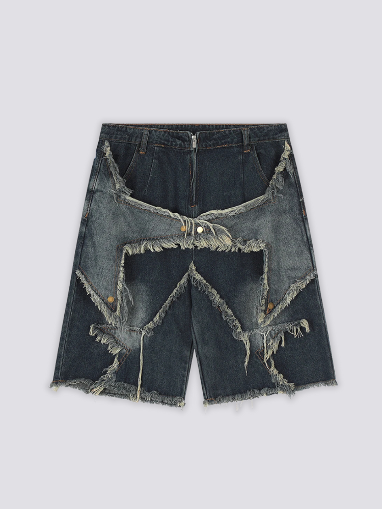 Distressed Denim Shorts