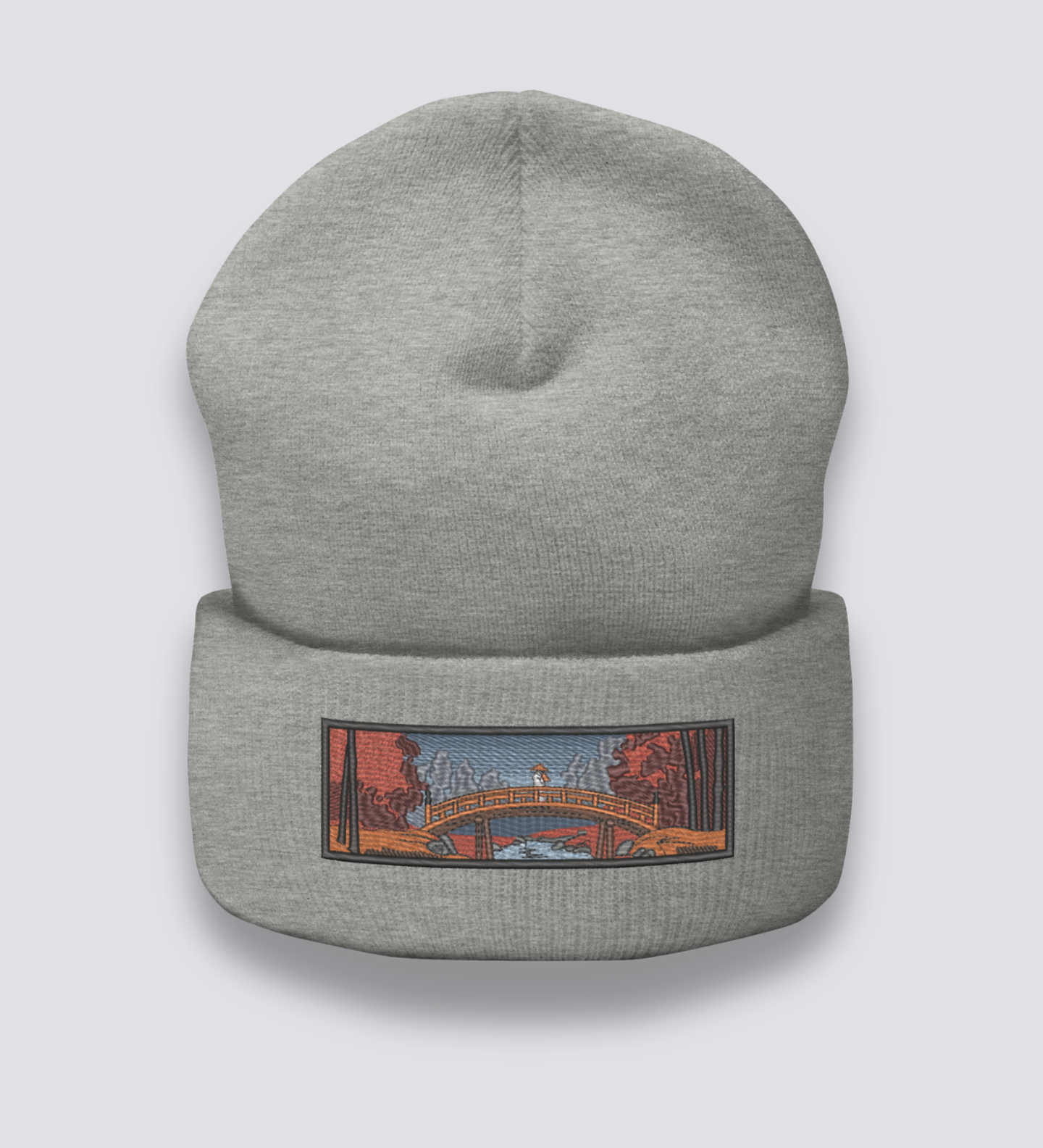 Embroidered Ukiyo-e Beanie