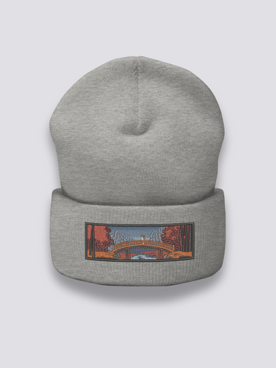 Embroidered Ukiyo-e Beanie - 浮世絵