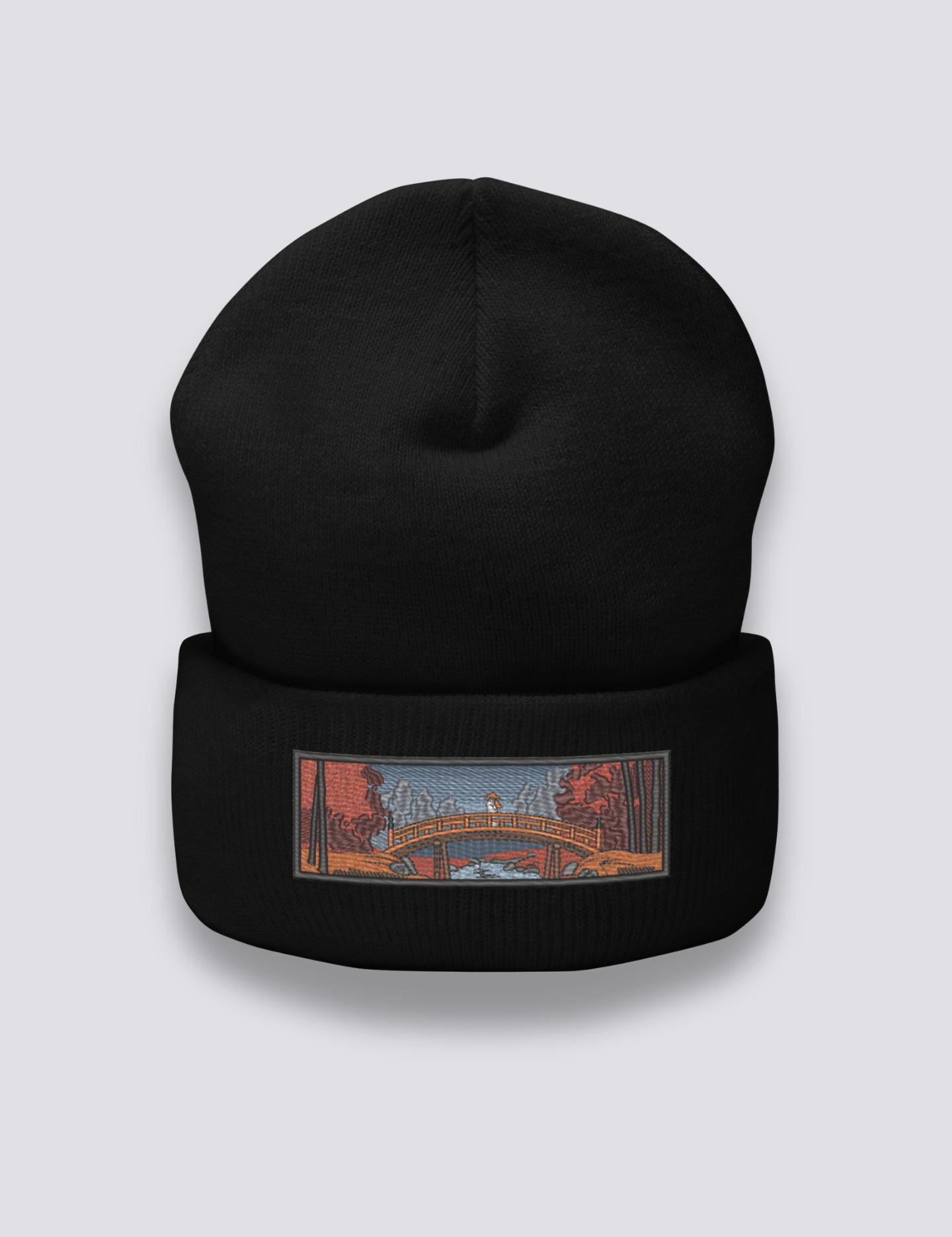 Embroidered Ukiyo-e Beanie