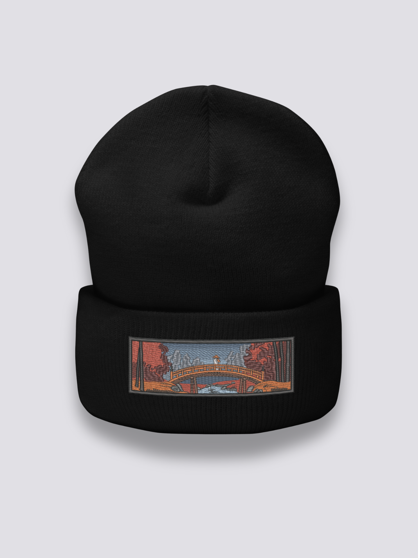 Embroidered Ukiyo-e Beanie