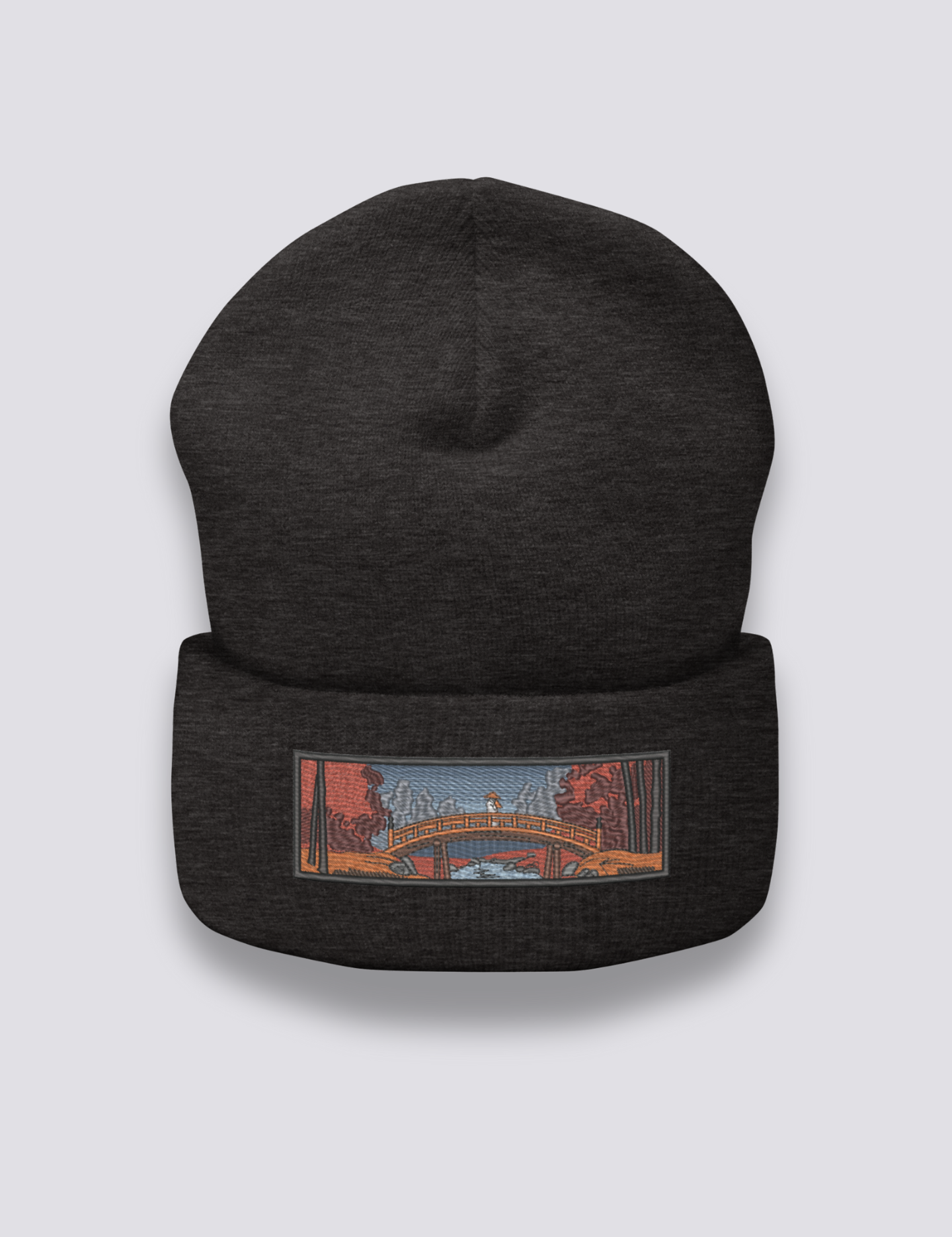 Embroidered Ukiyo-e Beanie