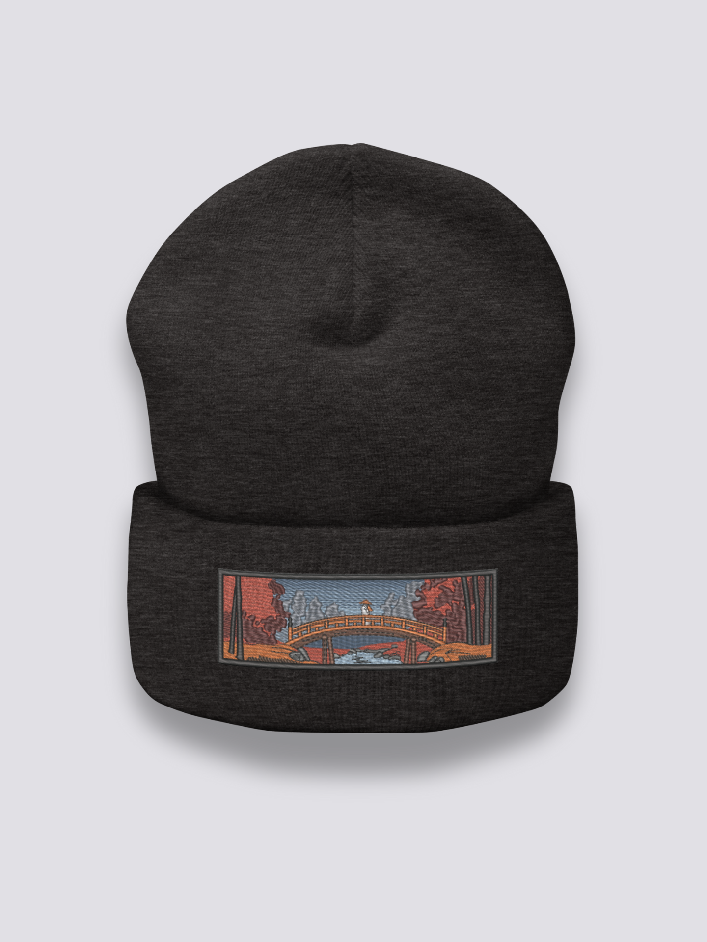 Embroidered Ukiyo-e Beanie