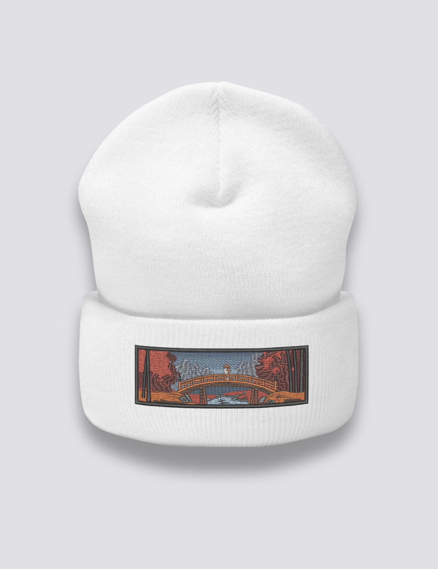 Embroidered Ukiyo-e Beanie