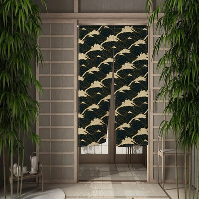 Japanese curtains with Jiro pattern