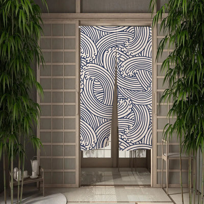 Japanese curtain with simplistic, tranquilizing pattern