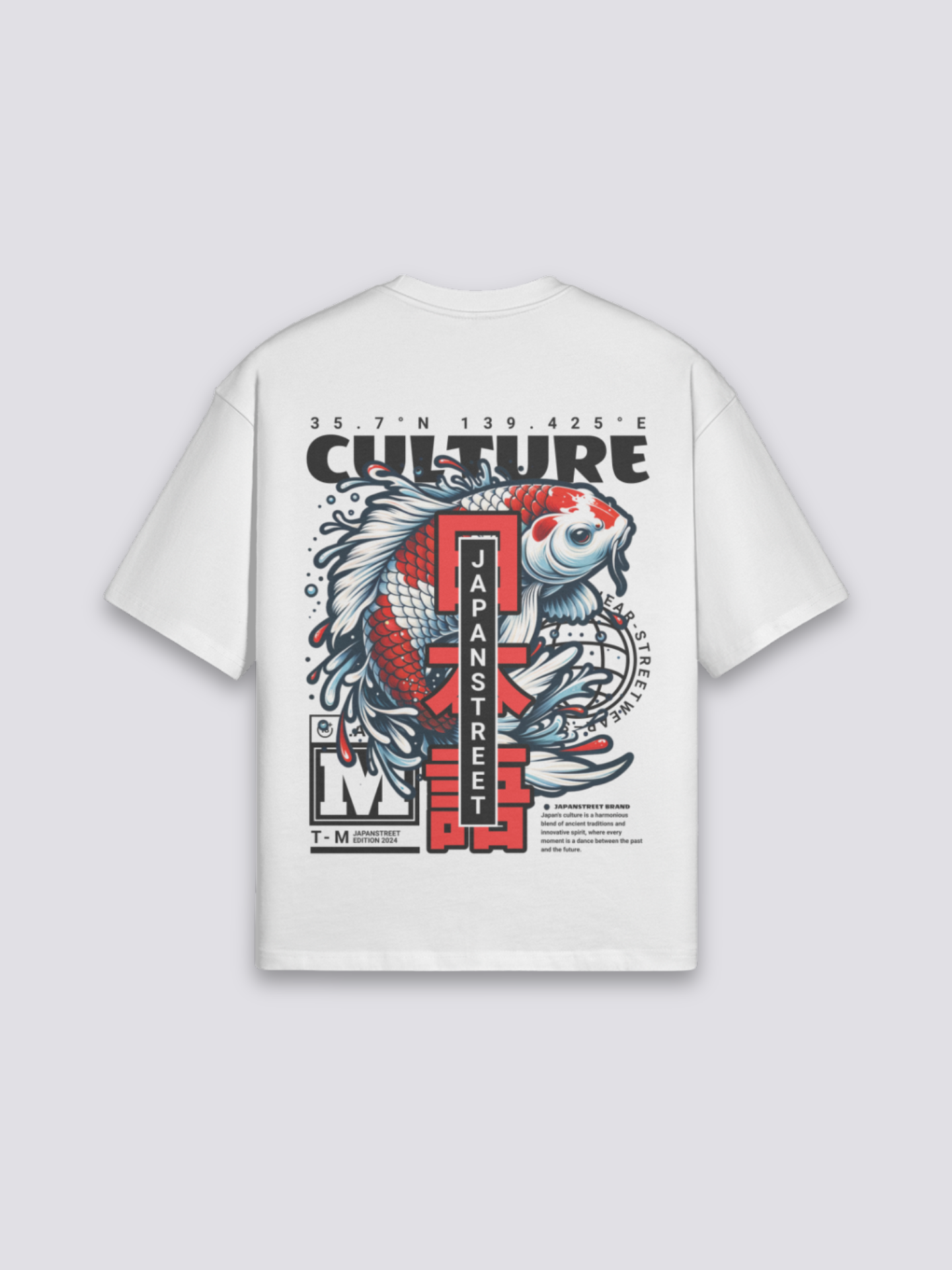 Japanese Cotton T-Shirt - コットン — koi and Culture back print